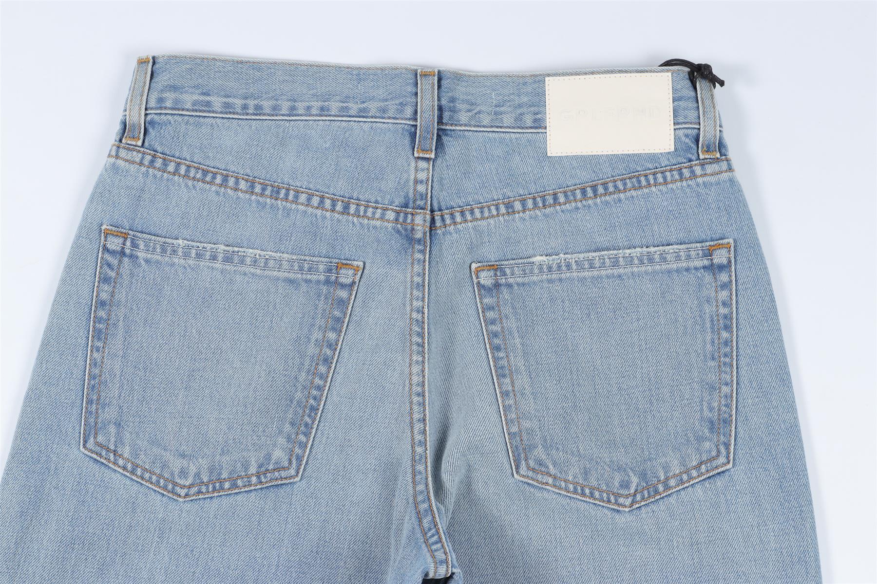 GRLFRND BLUE HIGH RISE STRAIGHT LEG JEANS W24 UK 6