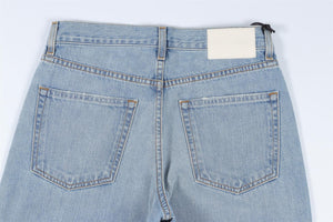 GRLFRND BLUE HIGH RISE STRAIGHT LEG JEANS W24 UK 6