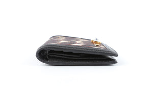 MIU MIU BLACK MADRAS JACQUARD WALLET