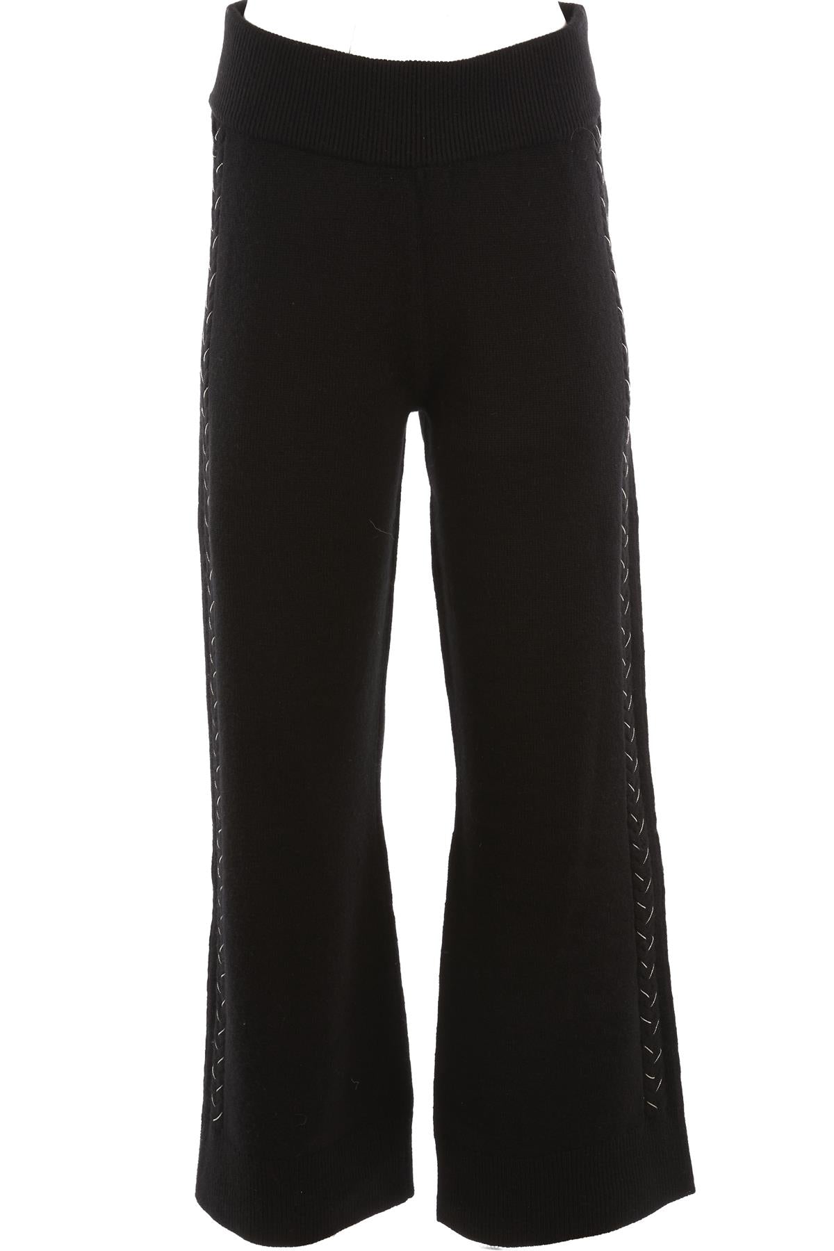MAX & MOI BLACK WOOL STRAIGHT LEG PANTS LARGE