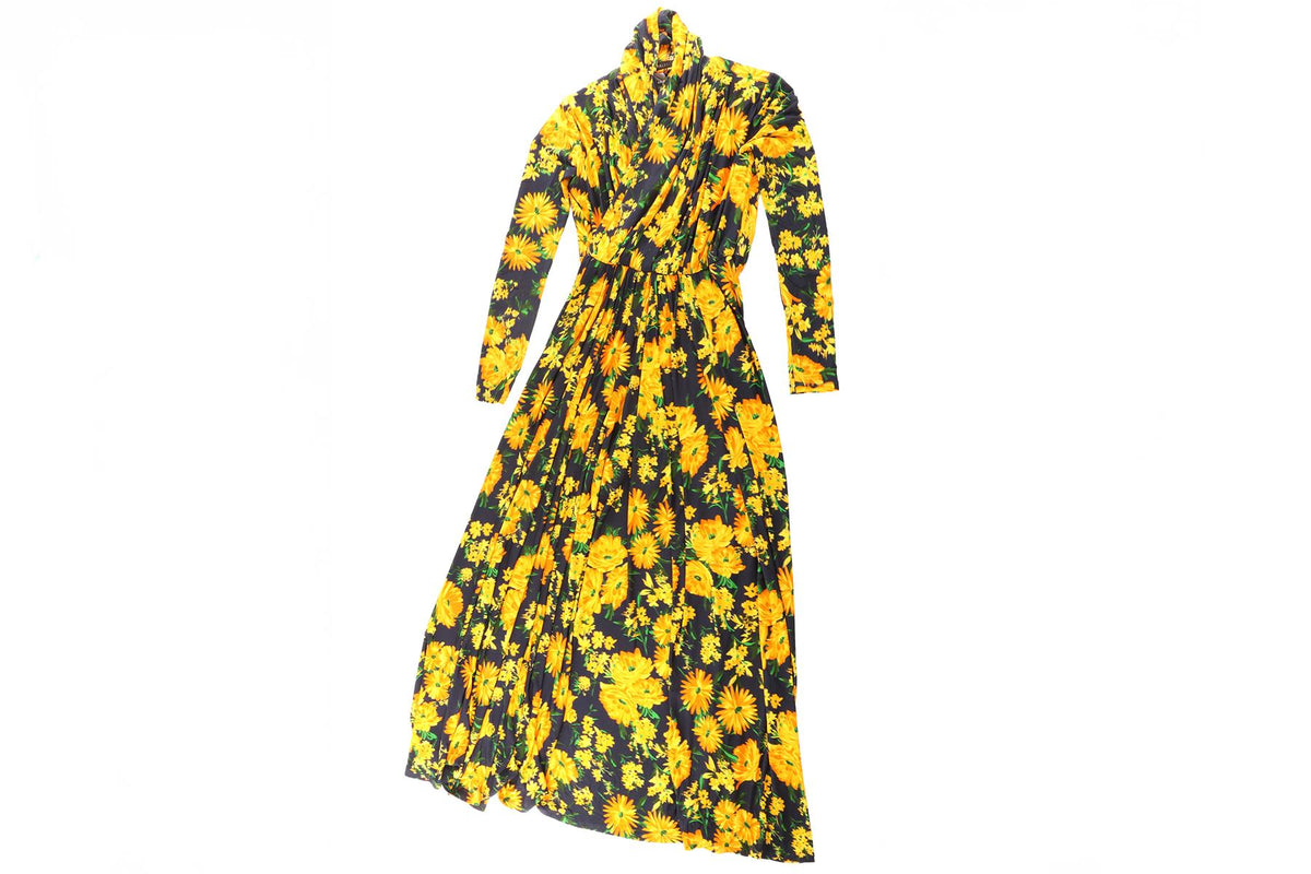BALENCIAGA MULTI JERSEY MAXI DRESS FR 36 UK 8
