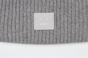 ACNE STUDIOS GREY WOOL BEANIE ONE SIZE