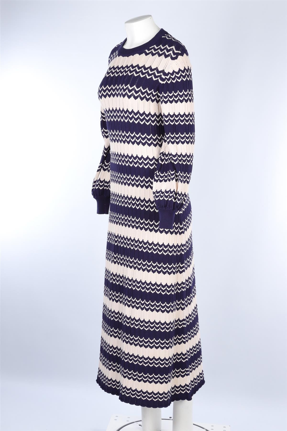 RIXO NAVY KNIT MAXI DRESS LARGE-XLARGE