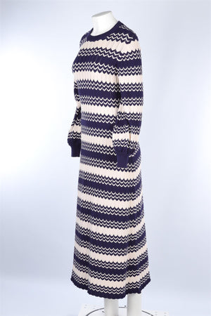 RIXO NAVY KNIT MAXI DRESS LARGE-XLARGE