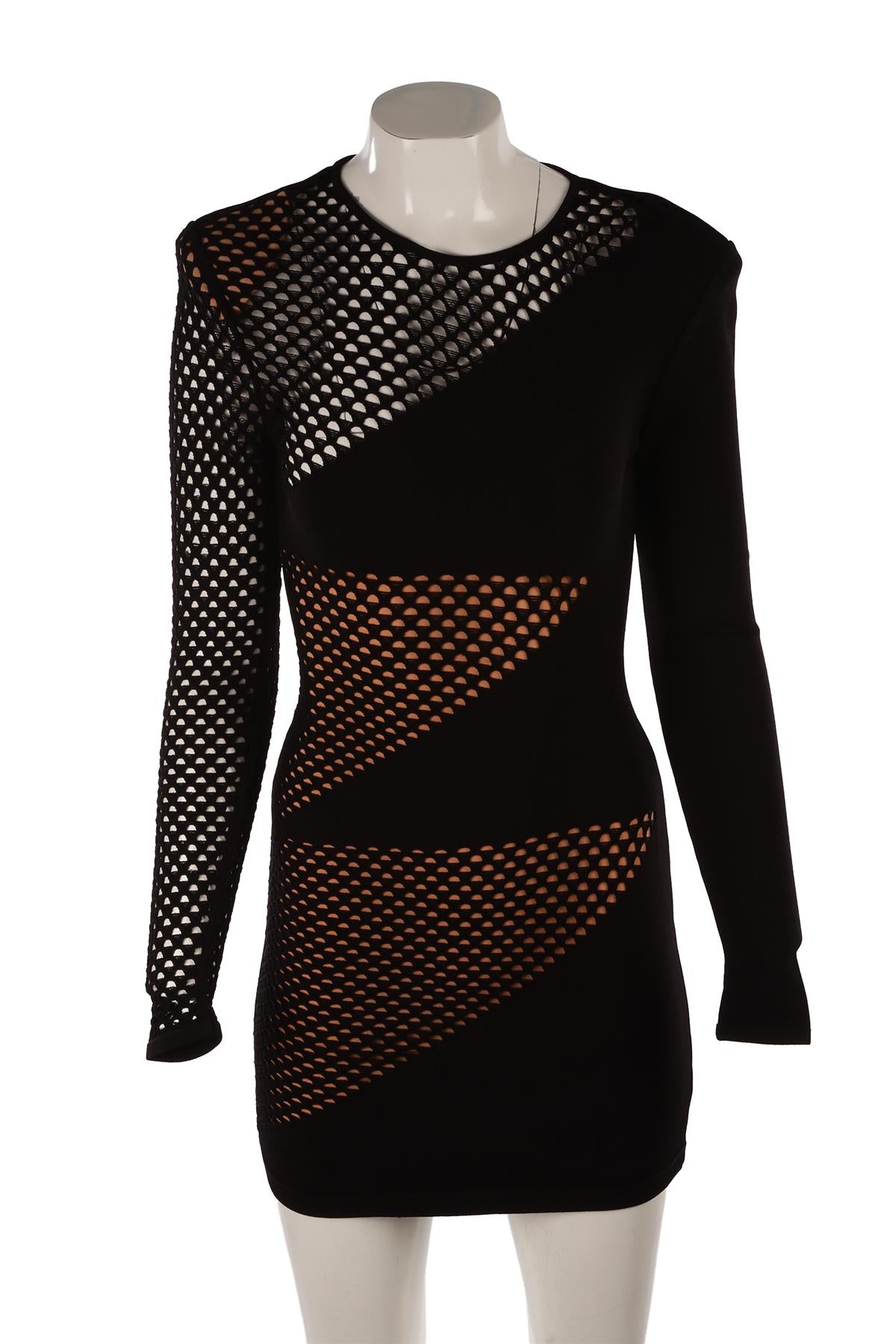 BLACK KNIT MINI DRESS