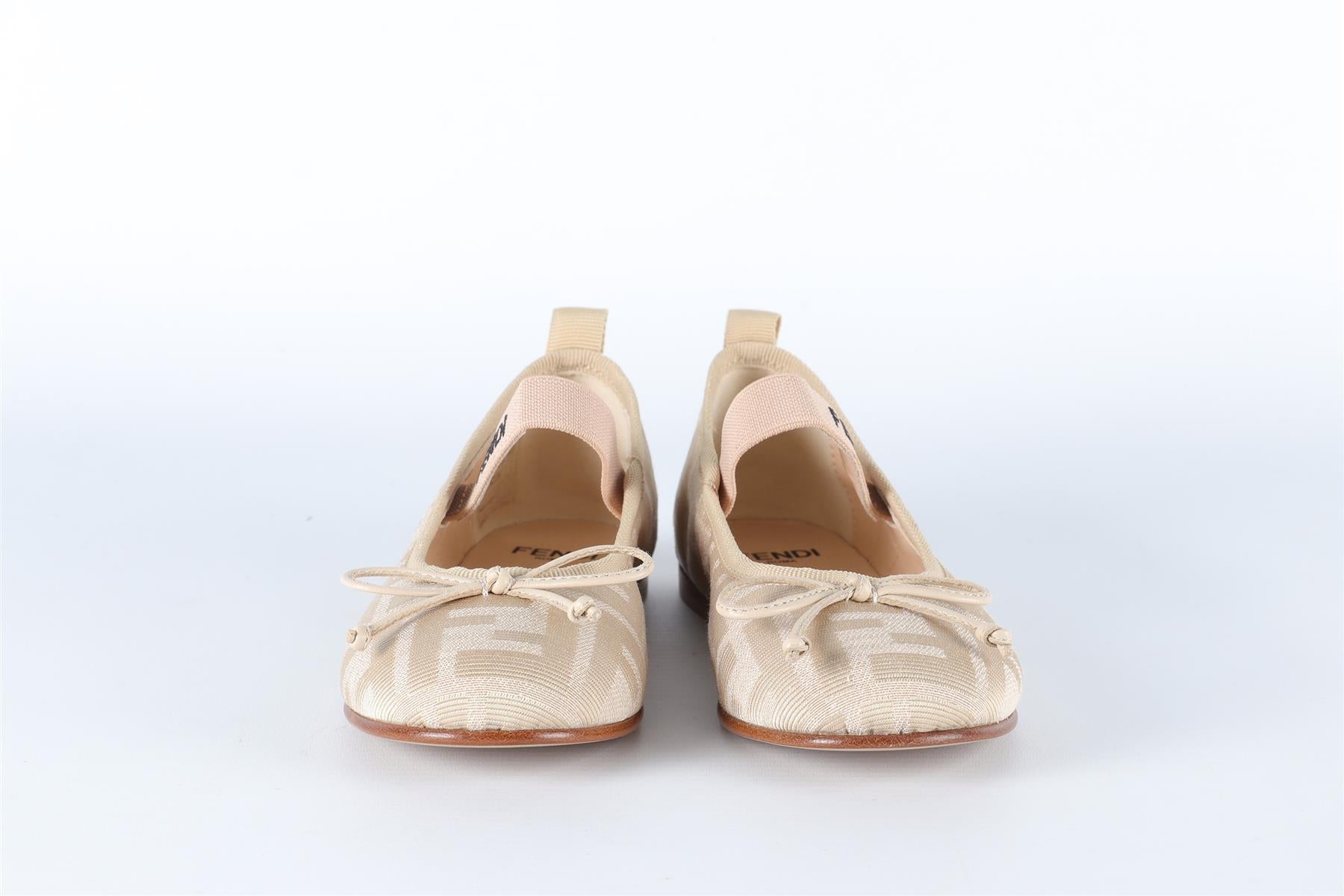 FENDI BEIGE KIDS GIRLS BALLET FLATS EU 28 UK 10 US 11