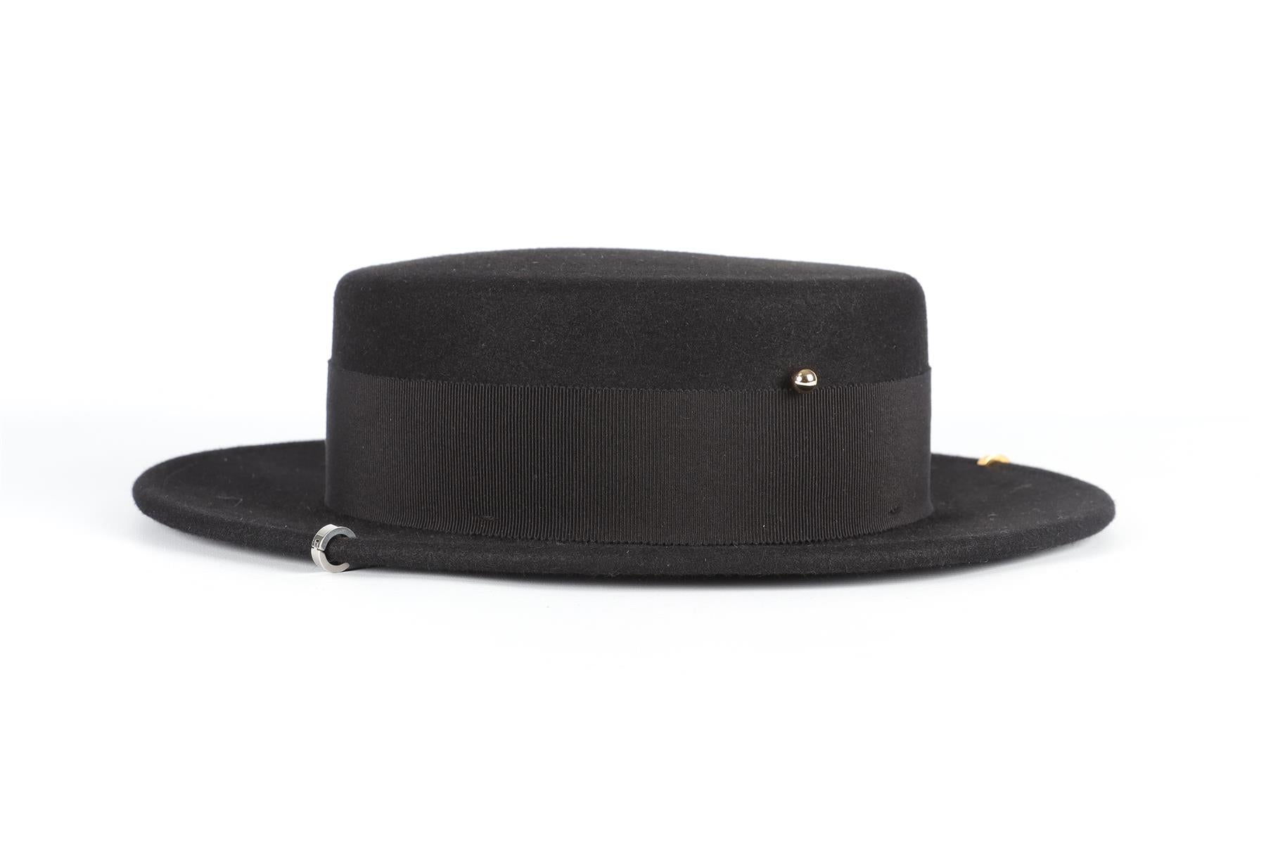 RUSLAN BAGINSKIY BLACK FELT HAT LARGE