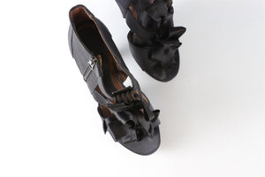 MARNI BLACK SATIN PLATFORM SANDALS EU 39 UK 6 US 9