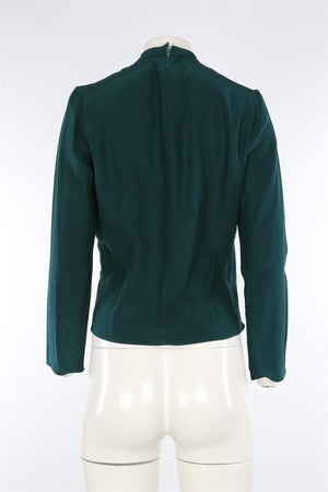 MATTHEW WILLIAMSON GREEN SILK TOP UK 10