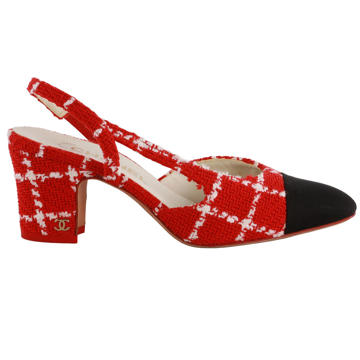 CHANEL RED 2023 TWEED SLINGBACK PUMPS EU 36 UK 3 US 6