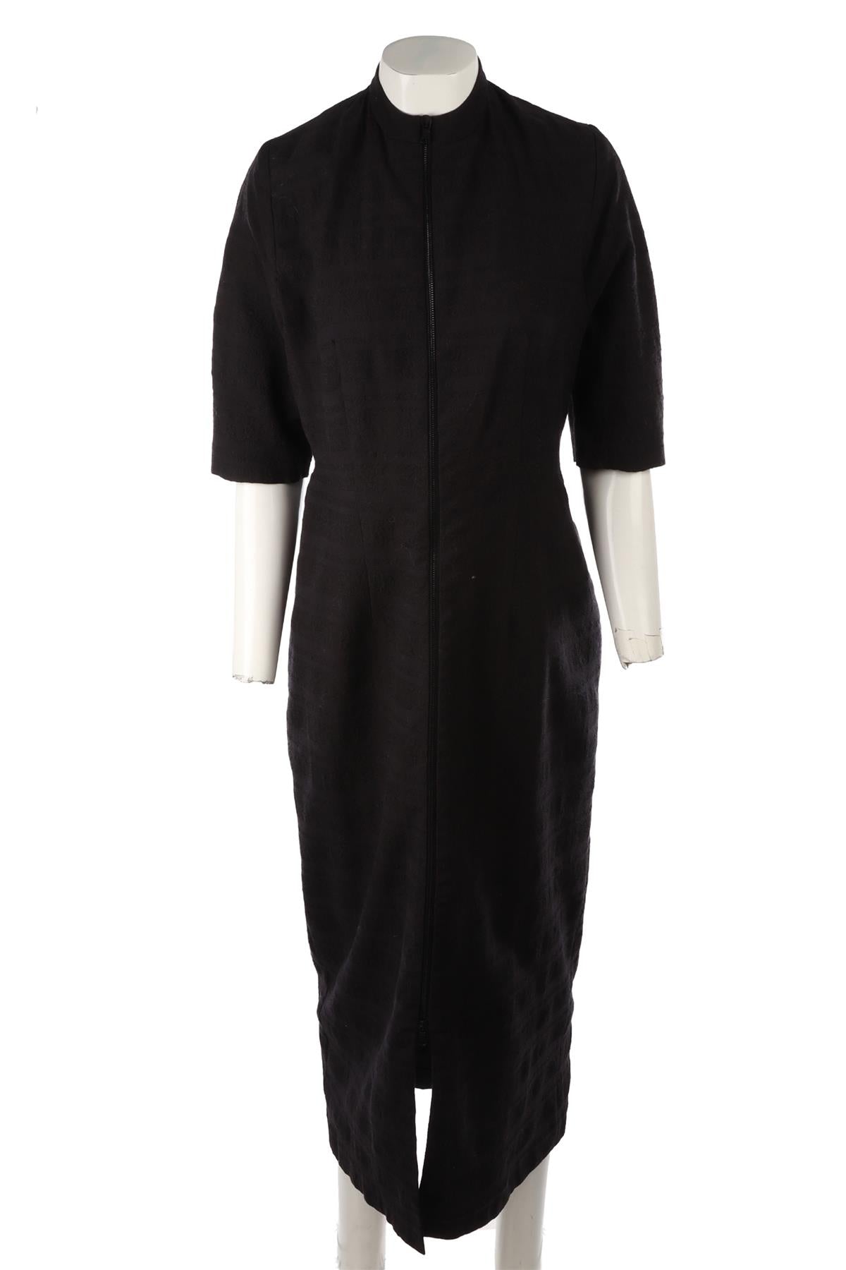 BLACK WOOL MAXI DRESS