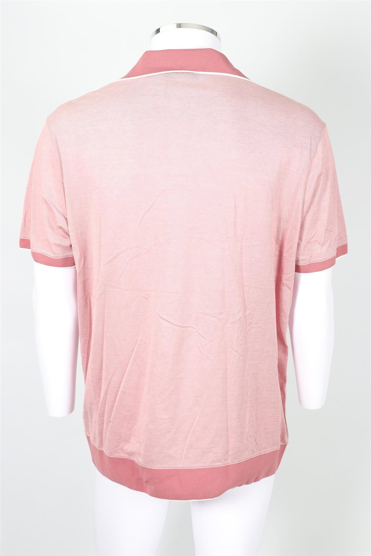 LORO PIANA PINK MEN'S COTTON POLO SHIRT XXLARGE