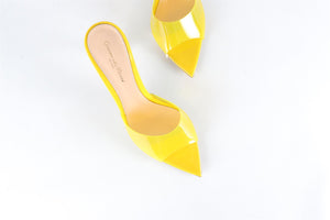 GIANVITO ROSSI YELLOW PVC SANDALS EU 38 UK 5 US 8