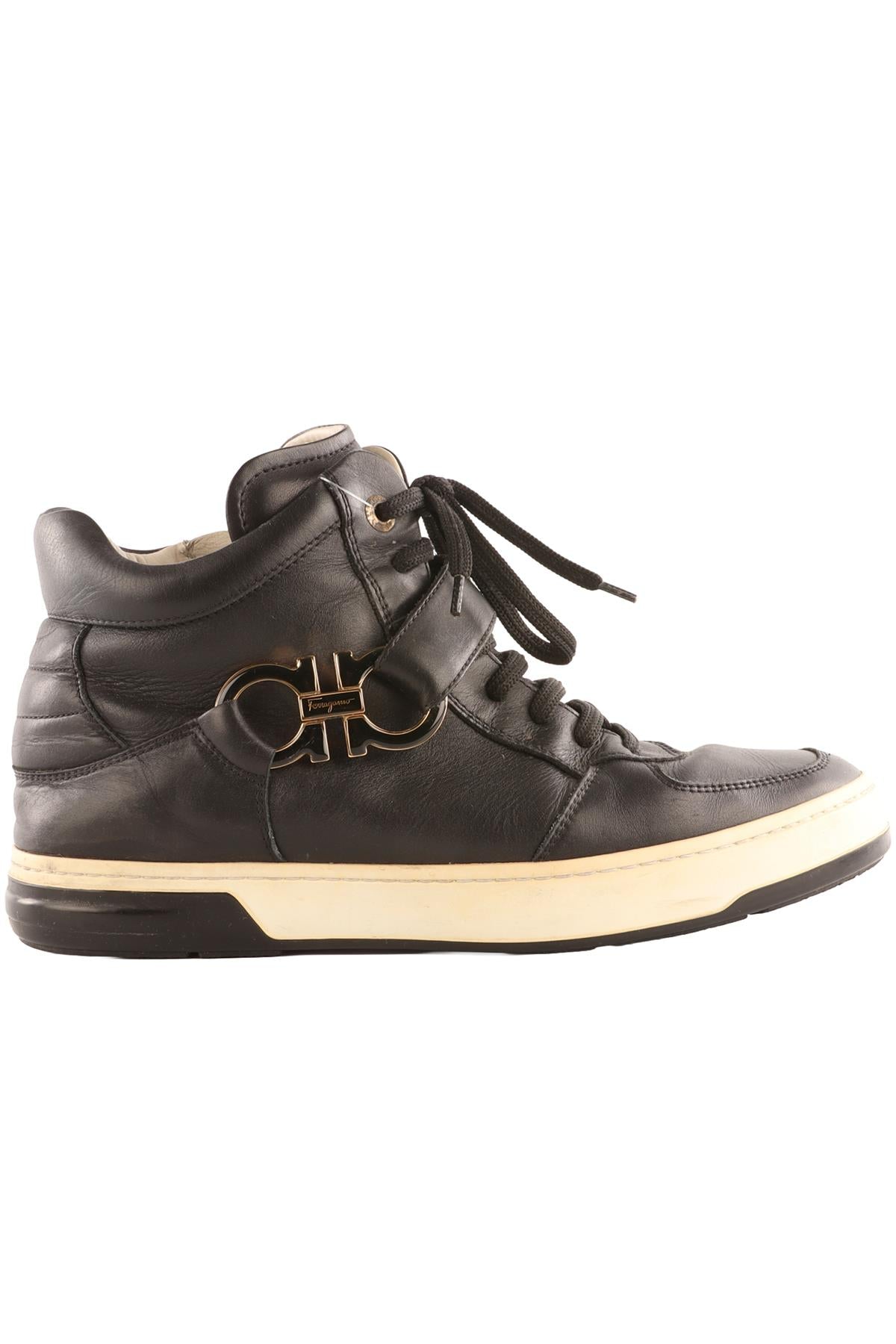 SALVATORE FERRAGAMO NAVY MEN'S LEATHER SNEAKERS UK 9 EU 43 US 10