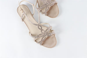 GIORGIO ARMANI SILVER CRYSTAL AND SATIN SANDALS EU 37 UK 4 US 7