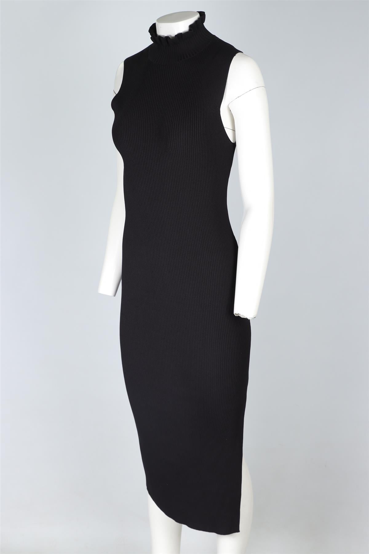 THEORY BLACK KNIT MIDI DRESS MEDIUM
