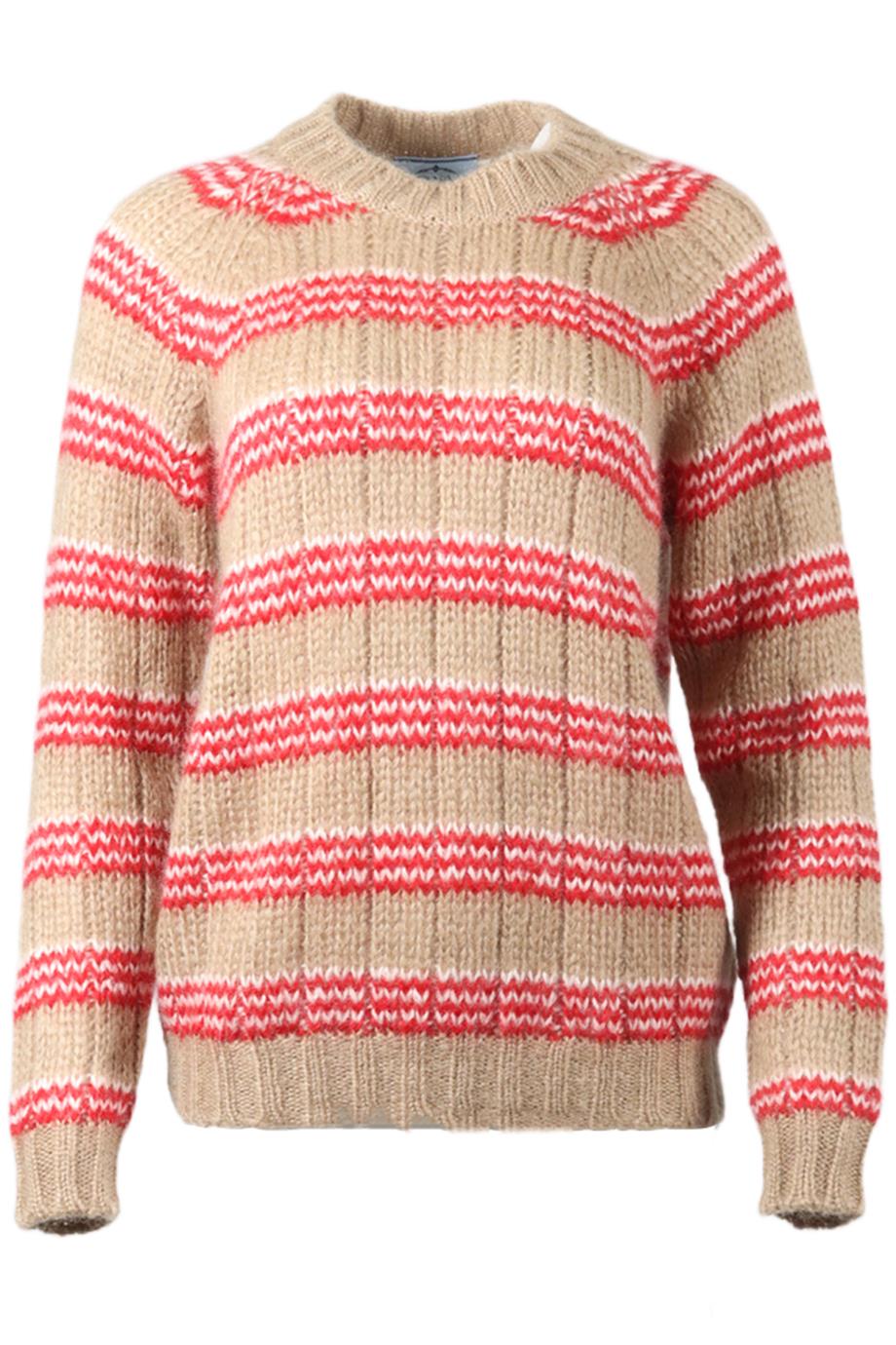 PRADA STRIPED MOHAIR AND WOOL BLEND SWEATER IT 40 UK 8