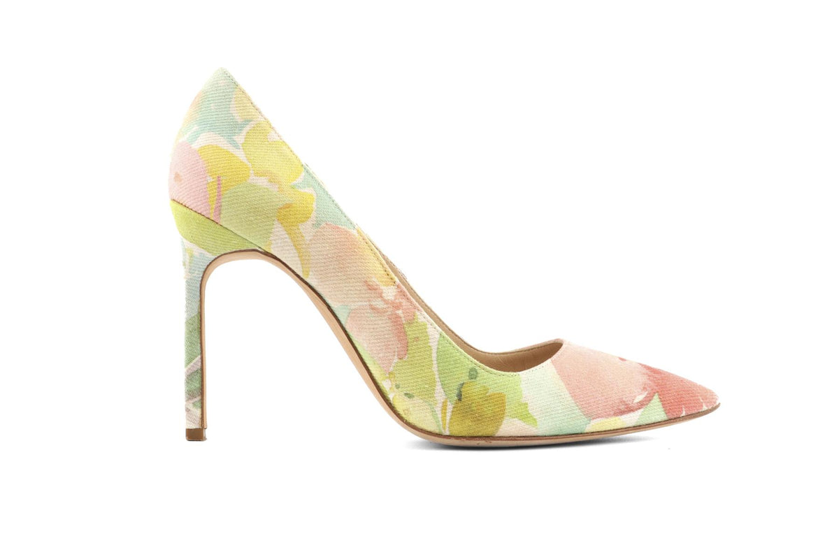 MANOLO BLAHNIK MULTI CANVAS PUMPS EU 38 UK 5 US 8