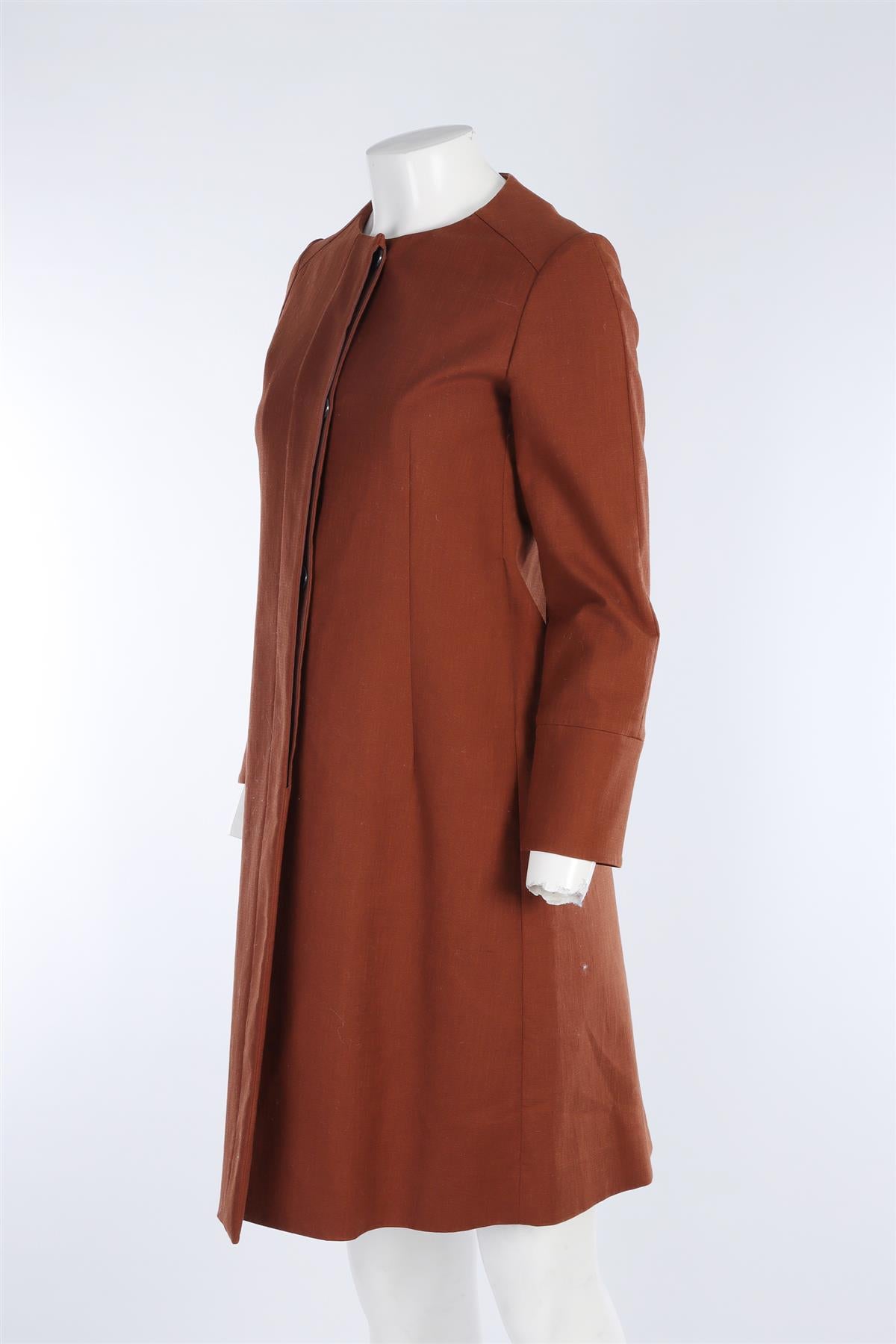 MARNI BROWN COTTON COAT IT 36 UK 4