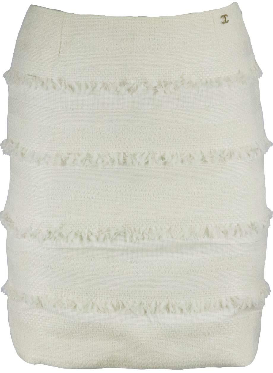 COTTON BLEND TWEED MINI SKIRT