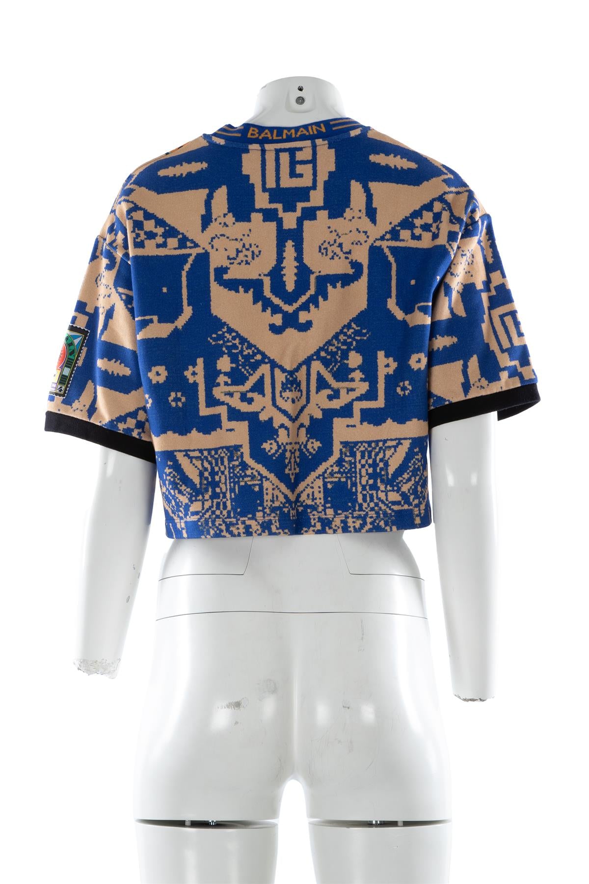 BALMAIN BLUE COTTON TOP SMALL
