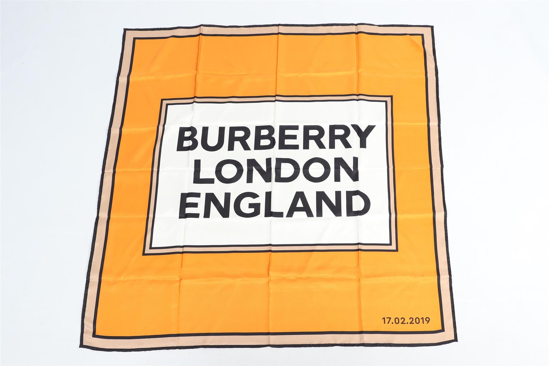 BURBERRY MULTICOLOURED PRINTED SILK SCARF