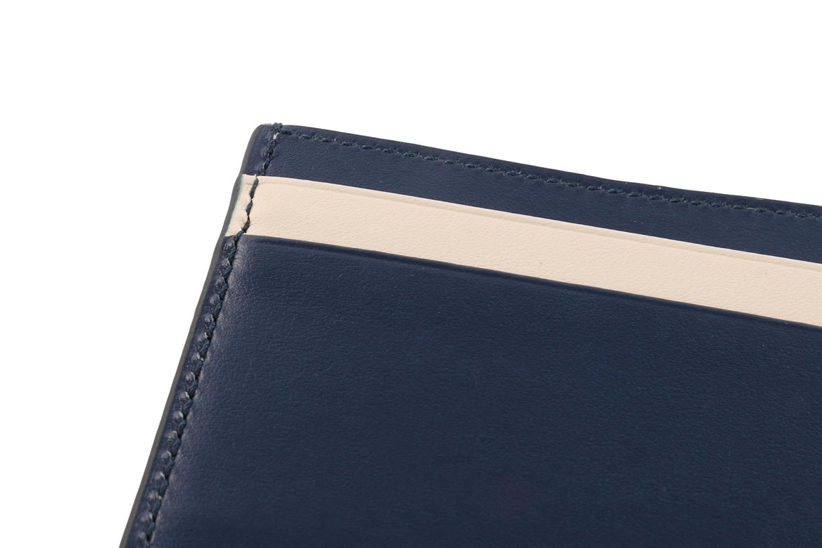 MALONE SOULIERS BLUE LEATHER CARD HOLDER