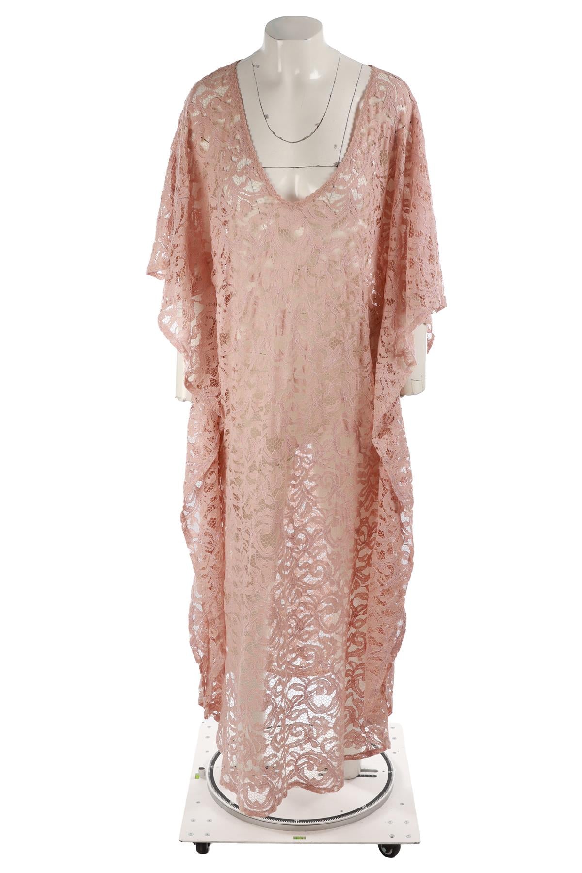 MELISSA ODABASH NUDE LACE KAFTAN