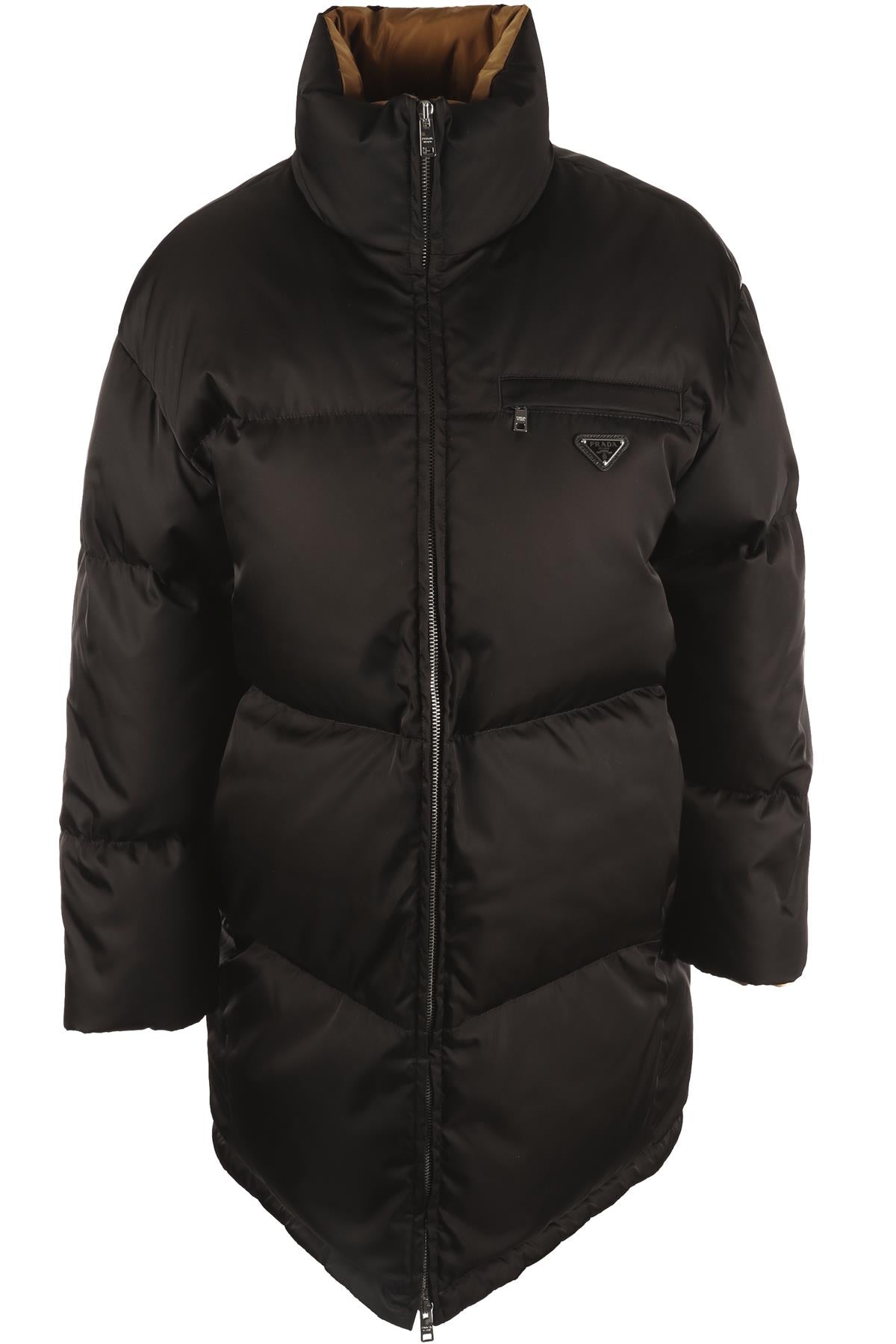 PRADA BLACK RE-NYLON PADDED DOWN JACKET IT 36 UK 4