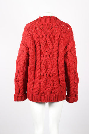 DOLCE AND GABBANA CABLE KNIT WOOL CARDIGAN IT 38 UK 6