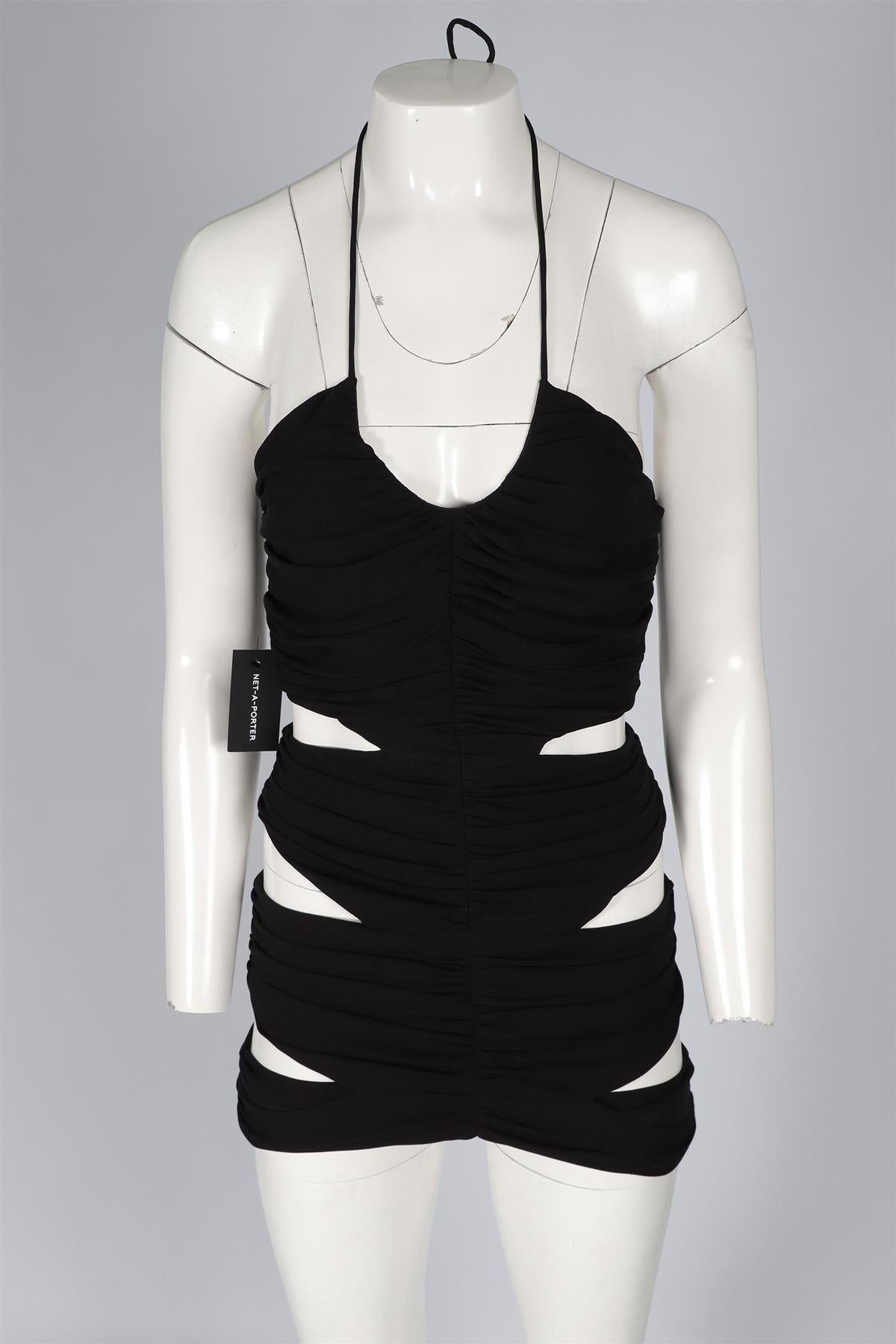 MÔNOT BLACK CREPE MINI DRESS