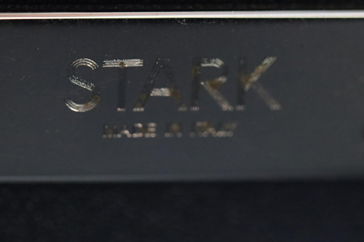 STARK CRYSTAL EMBELLISHED SUEDE AND SILVER TONE CLUTCH