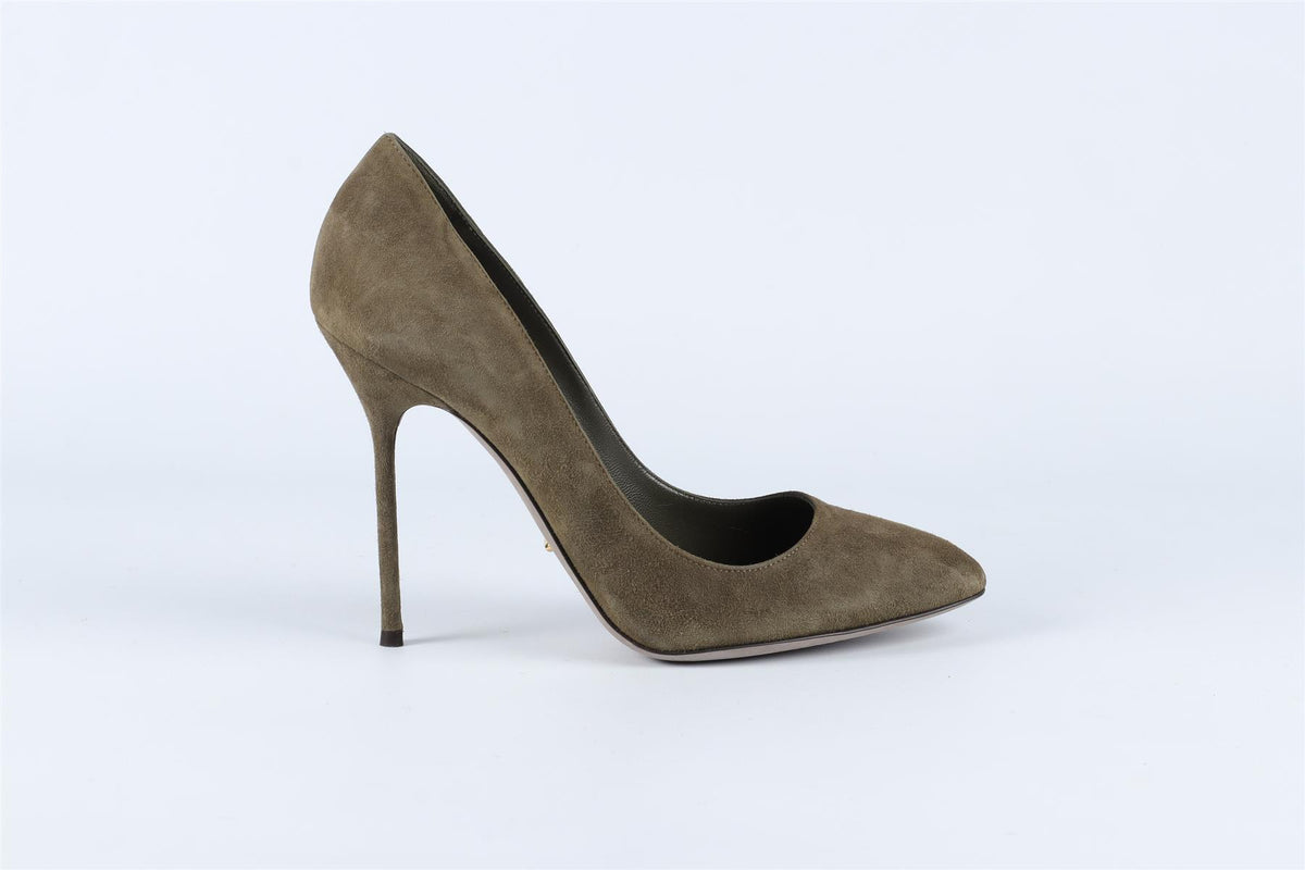 SERGIO ROSSI GREEN SUEDE PUMPS EU 38.5 UK 5.5 US 8.5