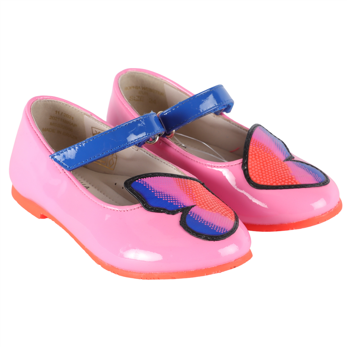 SOPHIA WEBSTER PINK KIDS GIRLS LEATHER SHOES EU 24 UK 7 US 8