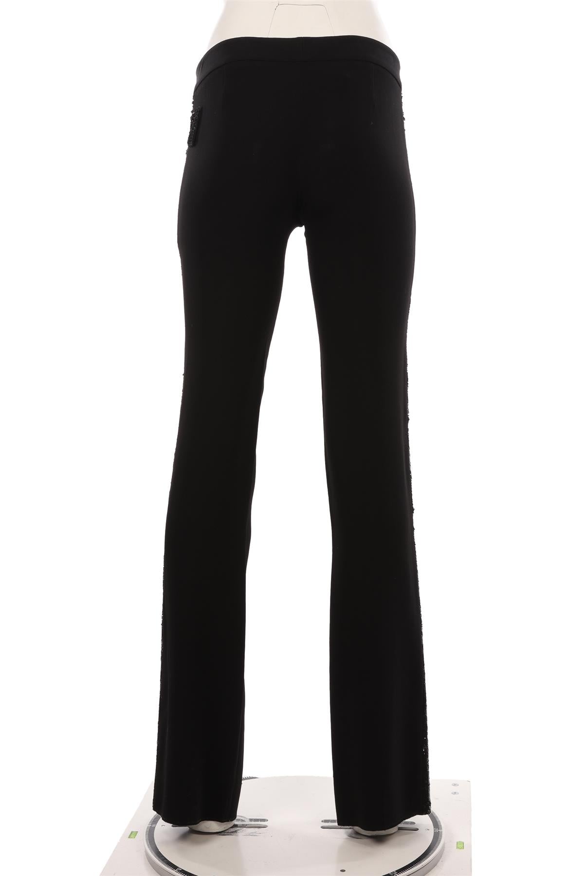 VALENTINO BLACK VINTAGE CREPE STRAIGHT LEG PANTS IT 40 UK 8