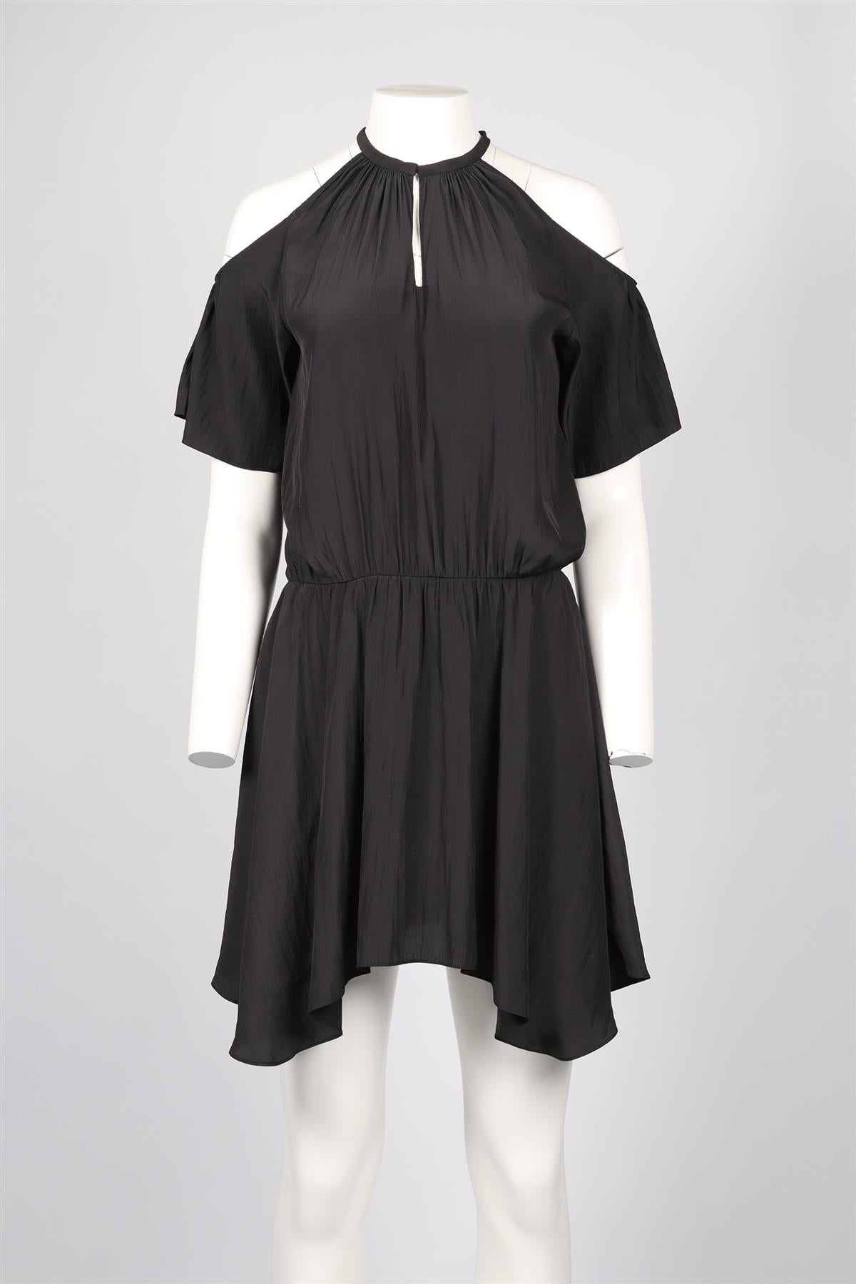 RAMY BROOK BLACK SATIN MINI DRESS SMALL