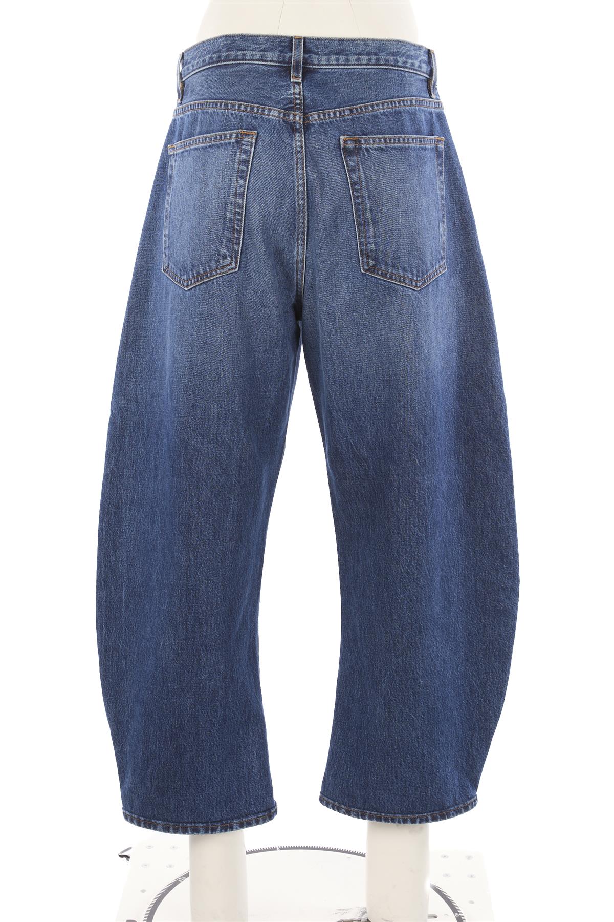 FRAME BLUE HIGH RISE BARREL LEG JEANS W29
