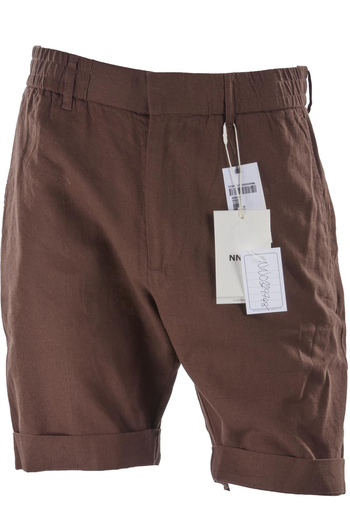 BROWN MEN'S LINEN SHORTS