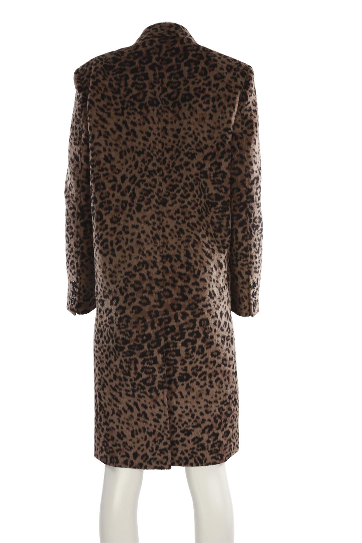 SAINT LAURENT BROWN WOOL COAT FR 40 UK 12