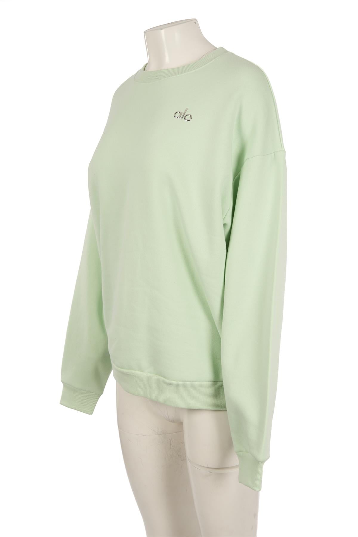 ALO YOGA GREEN COTTON SWEATSHIRT MEDIUM