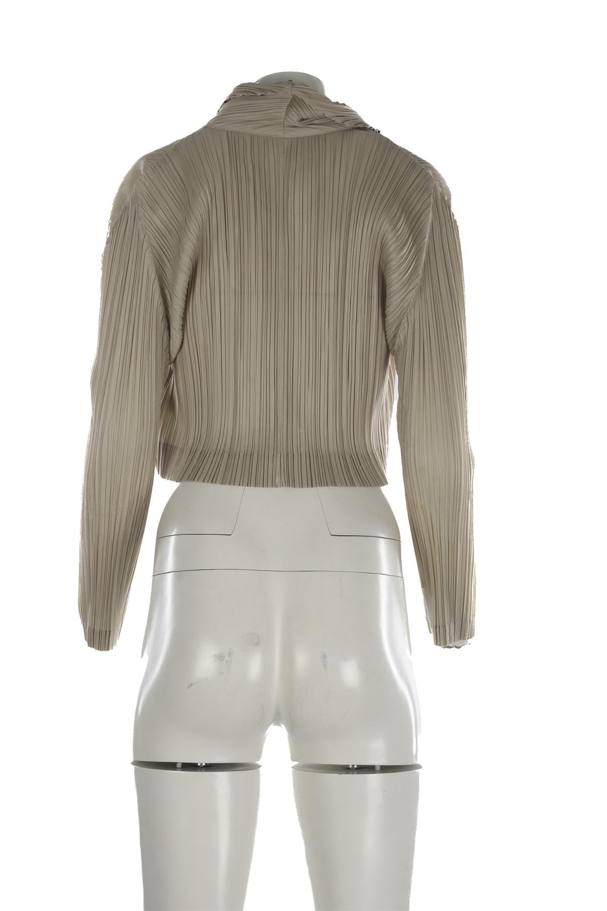PLEATS PLEASE ISSEY MIYAKE BEIGE JACKET JP 3 UK 8