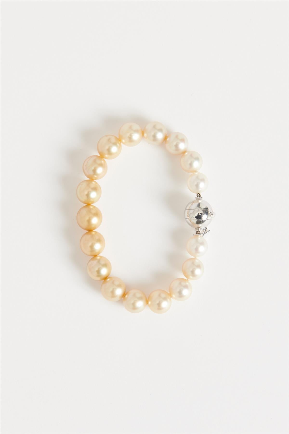 MIKIMOTO WHITE AND GOLDEN PEARL BRACELET
