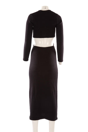 CULT GAIA BLACK COTTON MAXI DRESS XSMALL