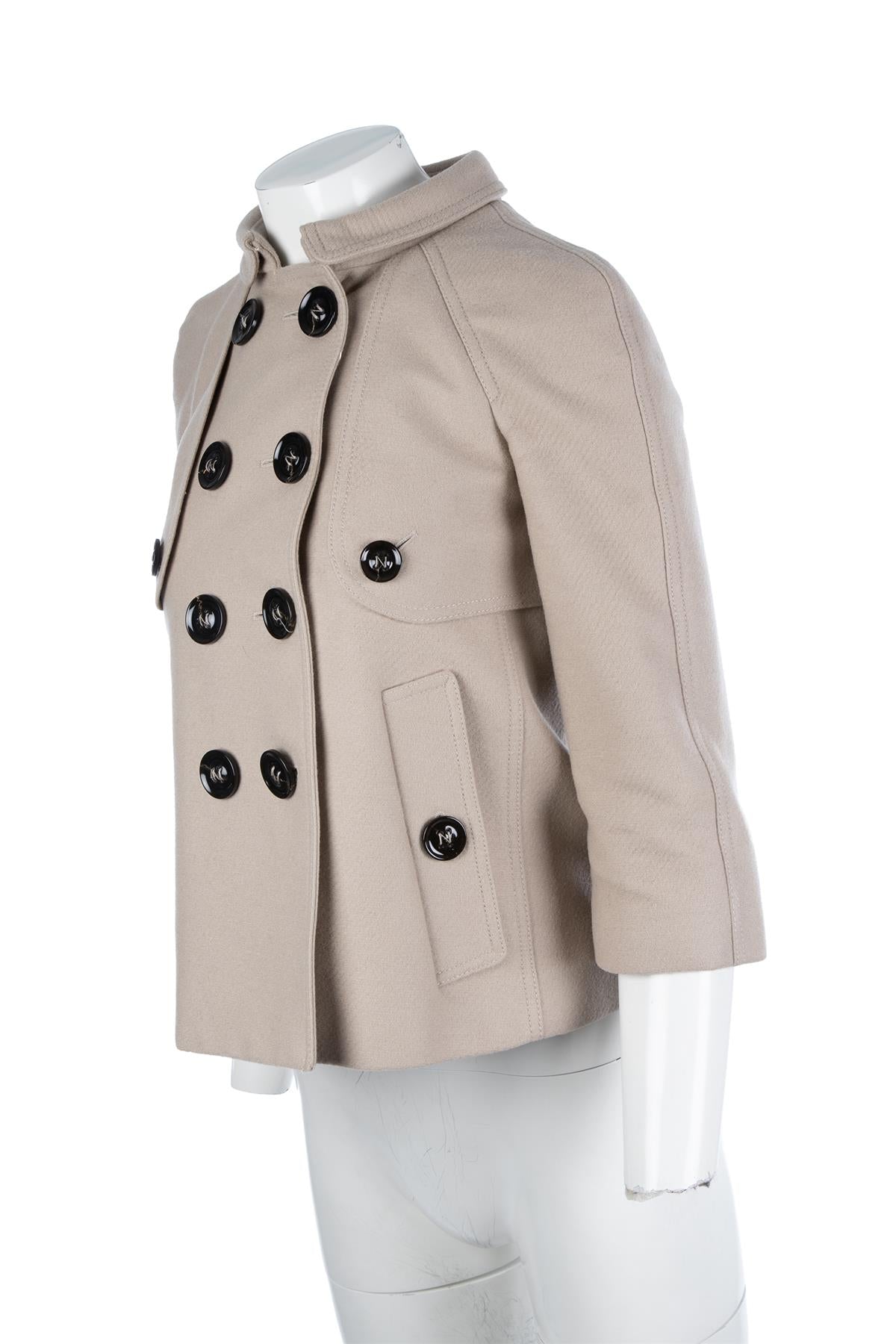 BURBERRY TAUPE WOOL JACKET UK 6