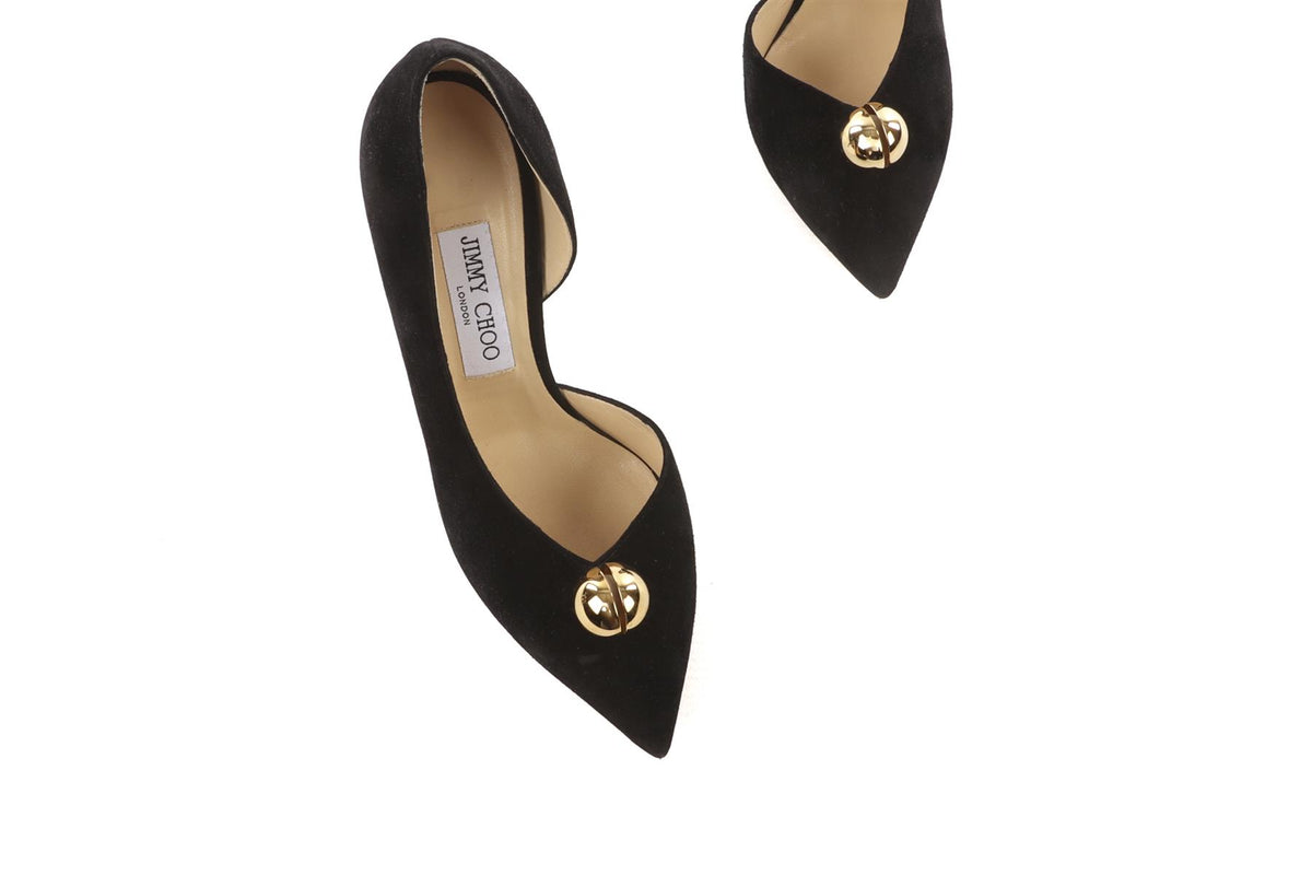 JIMMY CHOO BLACK SUEDE PUMPS EU 38.5 UK 5.5 US 8.5