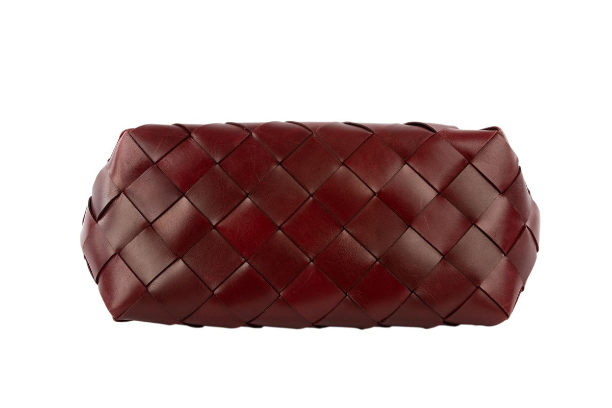 DRAGON DIFFUSION + THE MUSE BURGUNDY LEATHER SHOULDER BAG