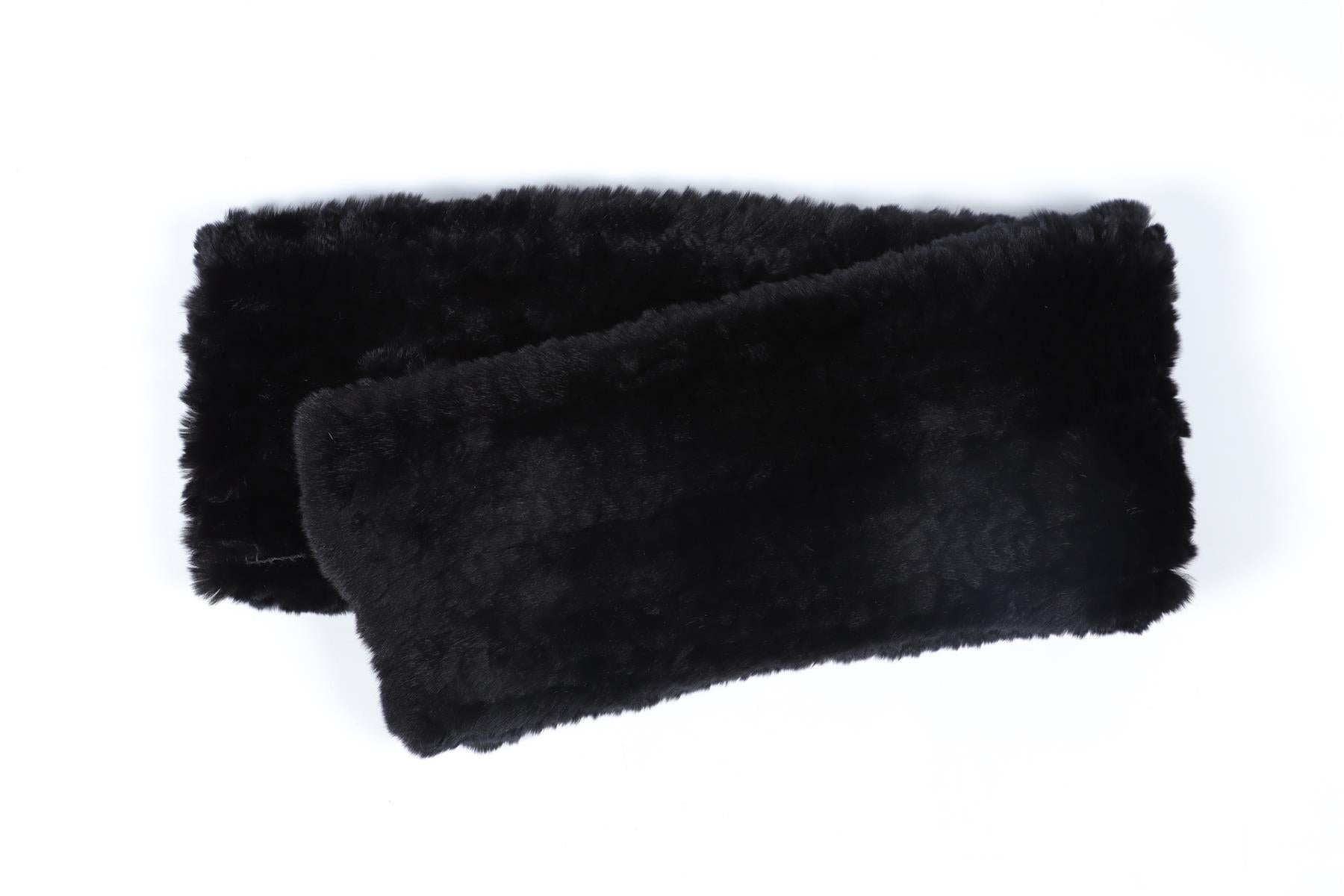 VINCE BLACK FUR SCARF ONE SIZE