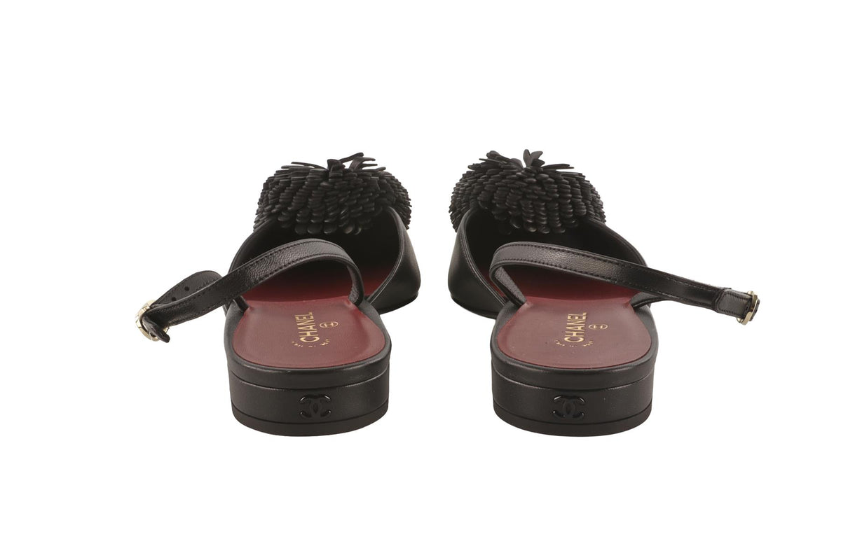 CHANEL BLACK 2026 LEATHER BALLET FLATS EU 40.5 UK 7.5 US 10.5