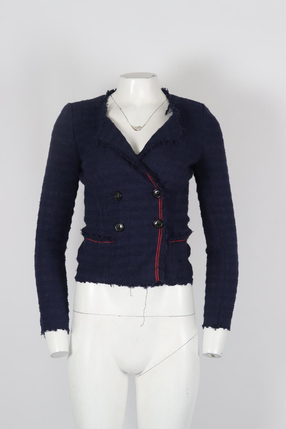 ISABEL MARANT ÉTOILE TWEED COTTON BLEND JACKET FR 34 UK 6