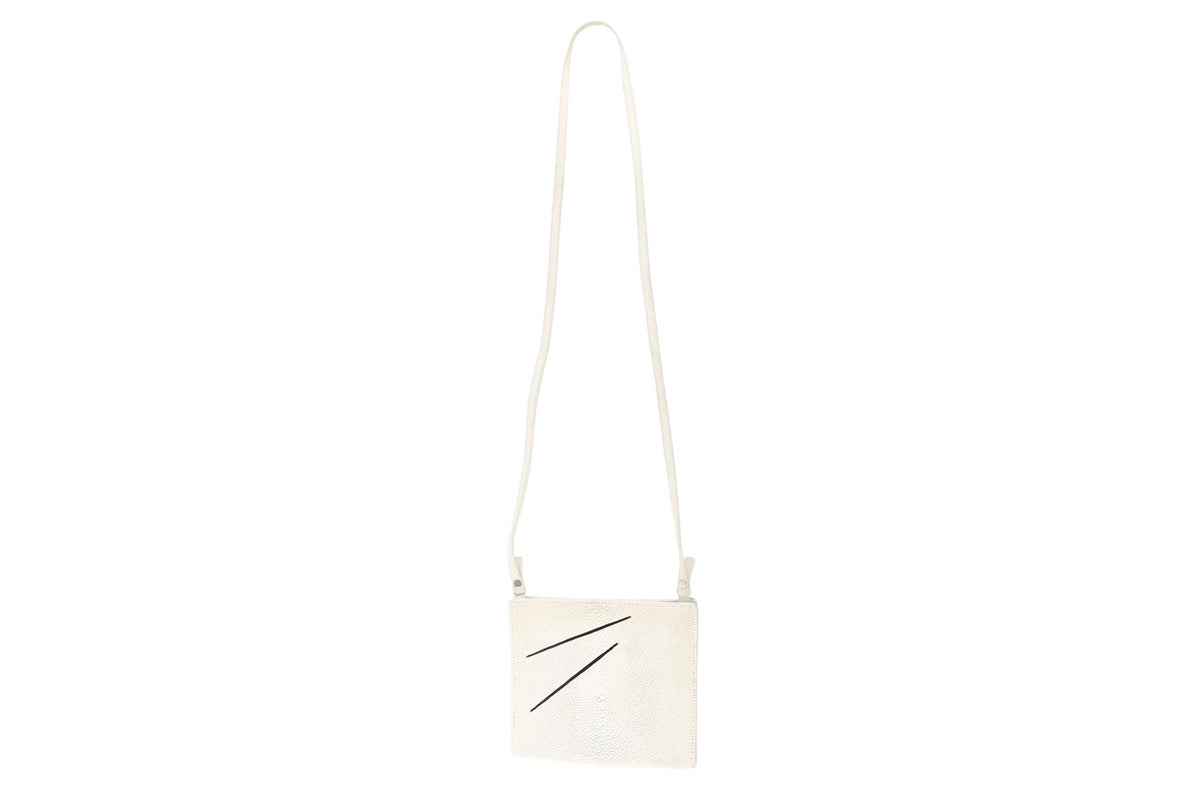 JIL SANDER ECRU STINGRAY CROSSBODY BAG